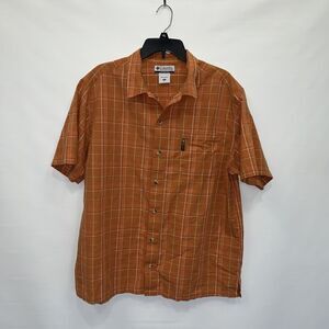 Columbia Button Up Adult XL Mens Multicolor Check Short Sleeve Shirt